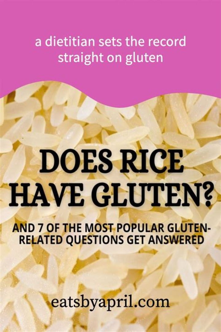 Does rice have gluten?