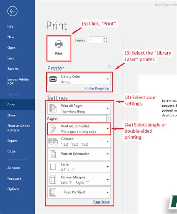 How can I print a document from my email