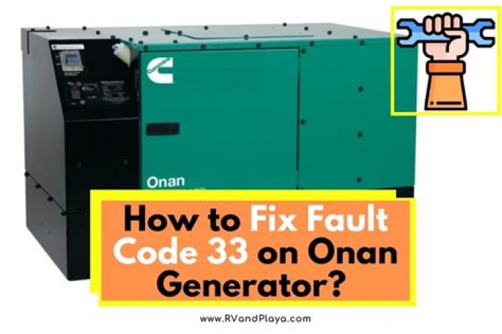 How do I fix code 33 on my onan generator?