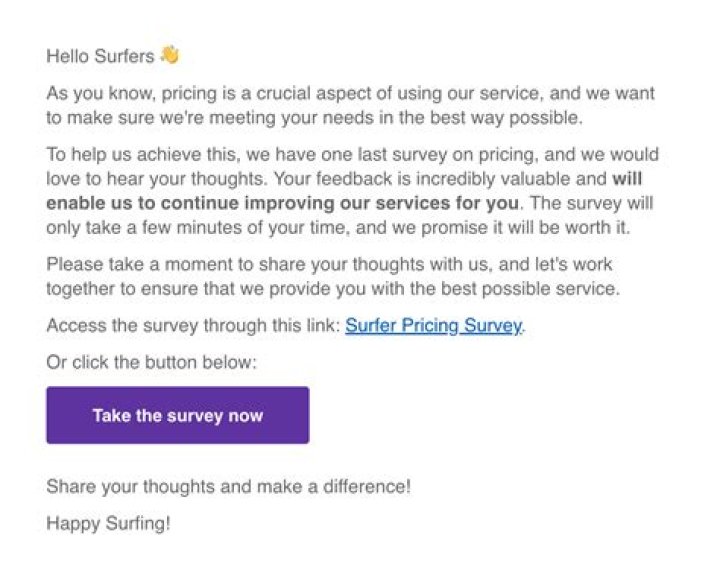 How do I send a survey via email