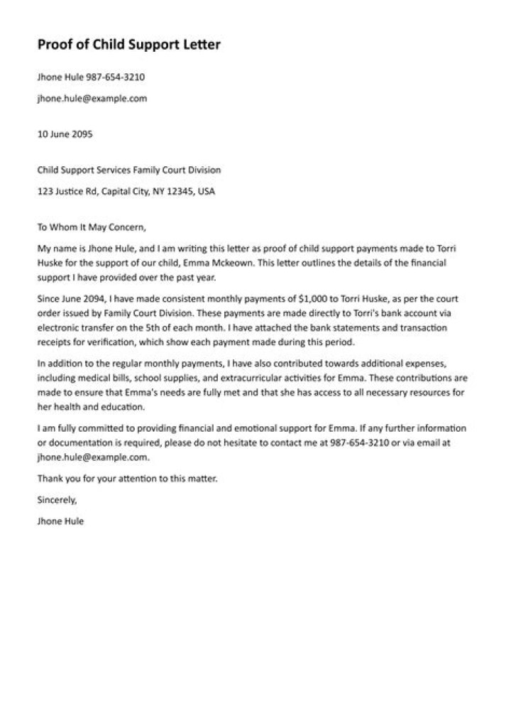 How do I write a letter to reduce child support payments