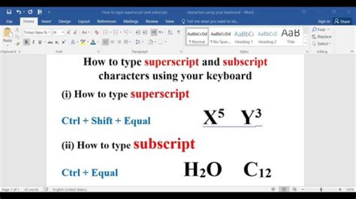 How do you type a subscript on a keyboard