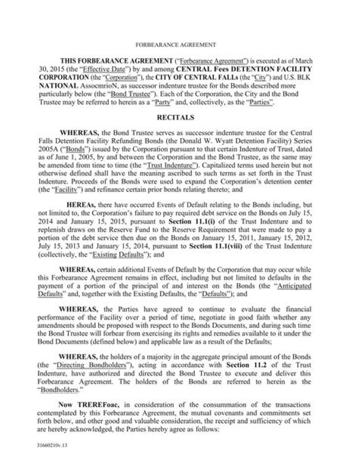 Is a forbearance agreement good