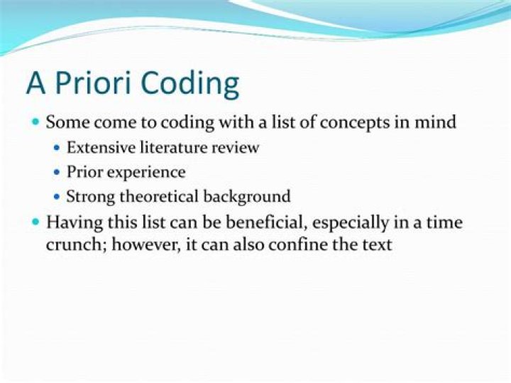 What is a priori coding