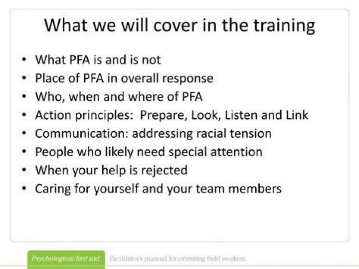 What is PFA training