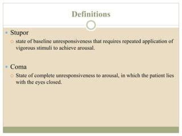 What is the difference between stupor and coma