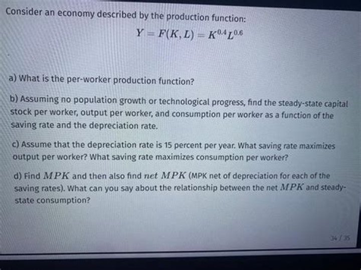 What is the per worker production function