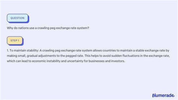 Why do nations use a crawling peg exchange rate system